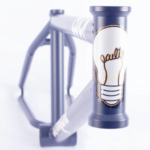 Cult Shorty V2 BMX Sumn Lite Frame - Eddie Cuellar Colourway Navy Blue headtube