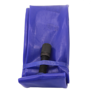 Blue eclat bmx inner tube with a black valve on a white background