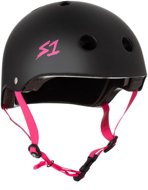 S1 Lifer Helmet - Black Matte/Pink Straps