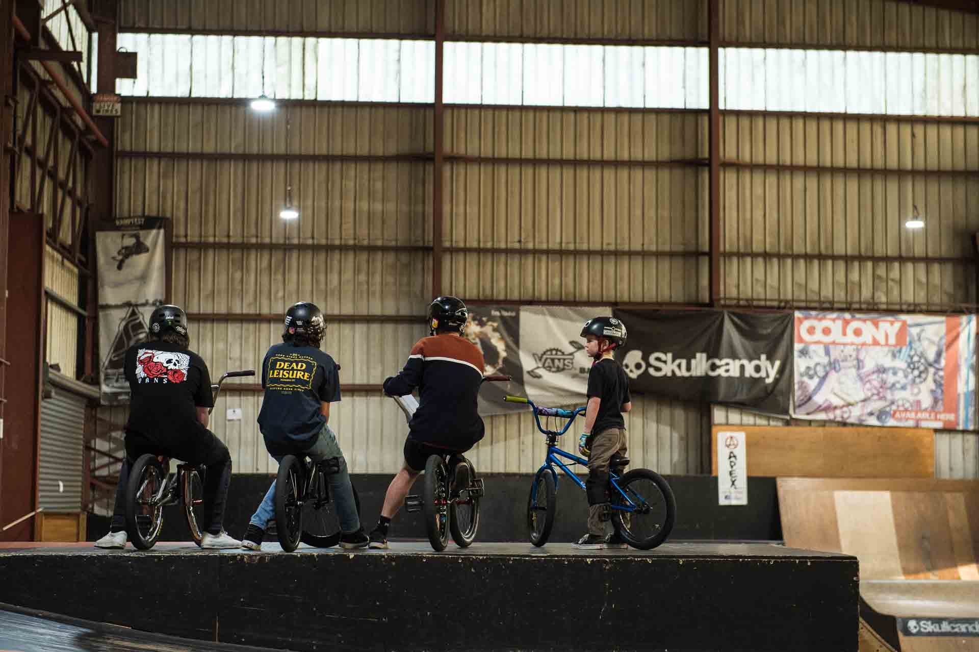 Riders ready to drop in at RampFest Indoor Skate Park, Melbourne Australia