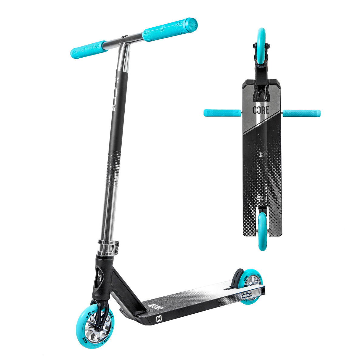 CORE CD1 (Duo) Park Complete Scooter - Chrome/Teal