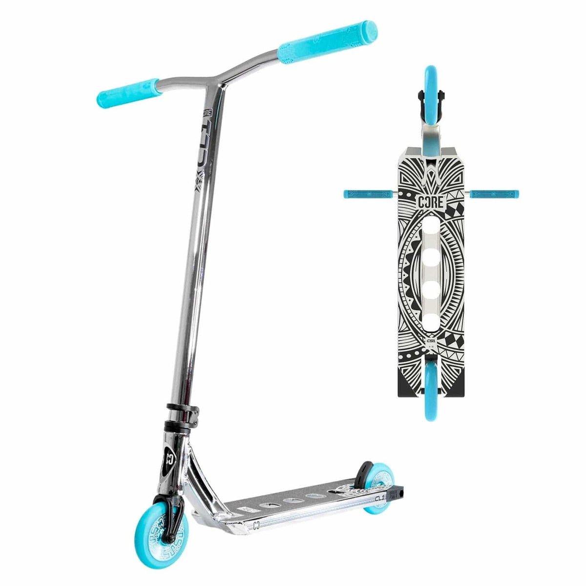 Core CL1 Mini Complete Scooter - Chrome/Teal