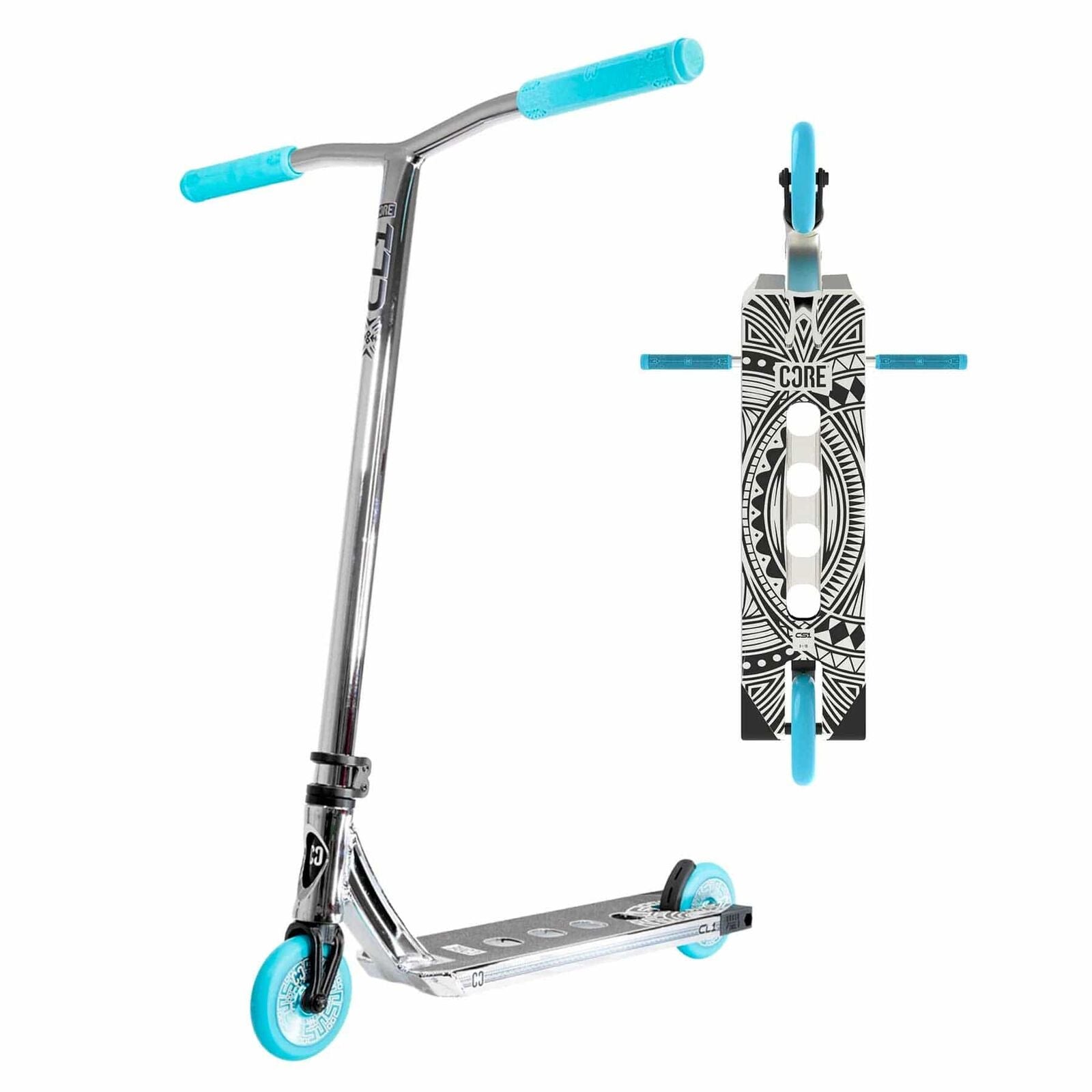 Core CL1 Mini Complete Scooter - Chrome/Teal