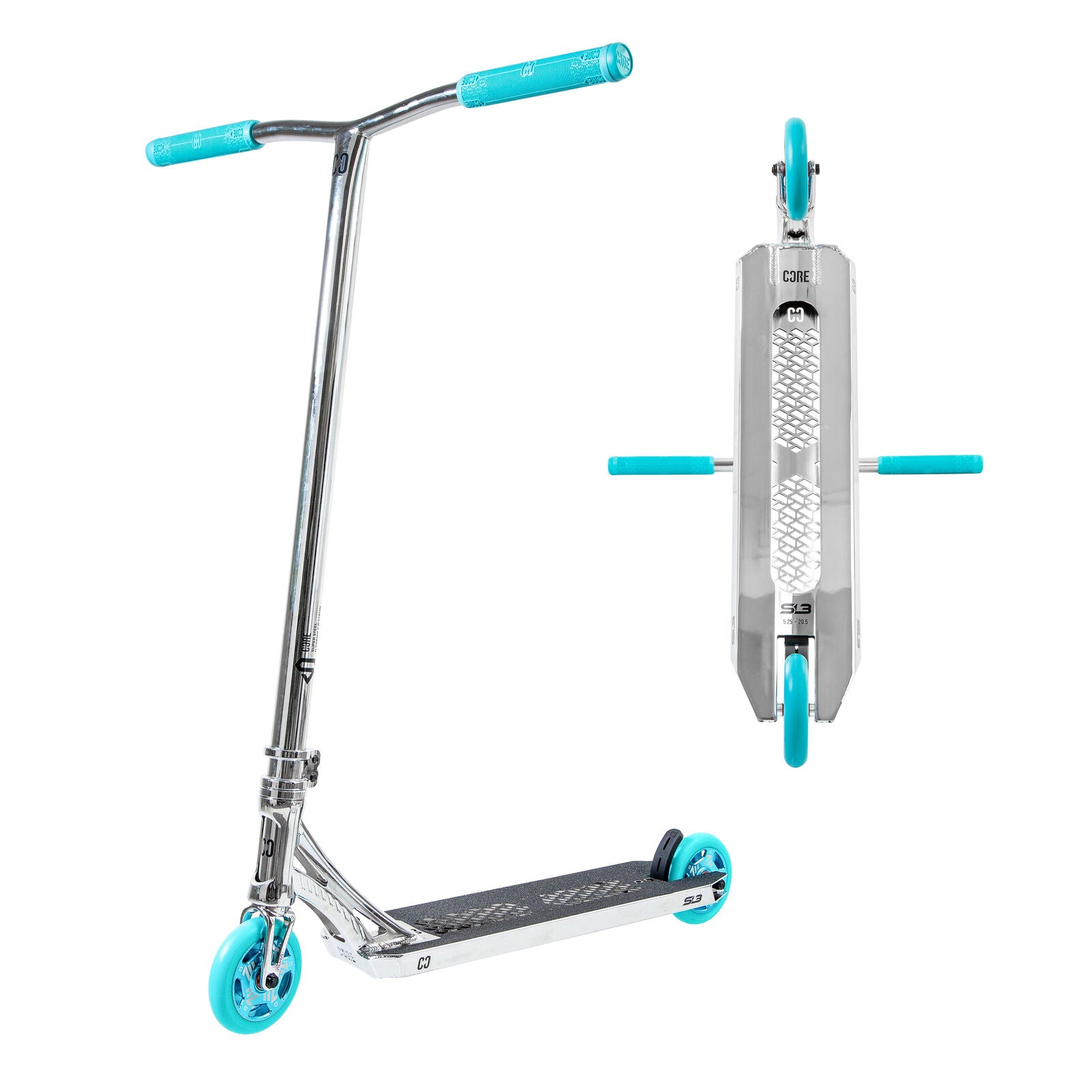 CORE SL3 Complete Scooter - Chrome/Teal