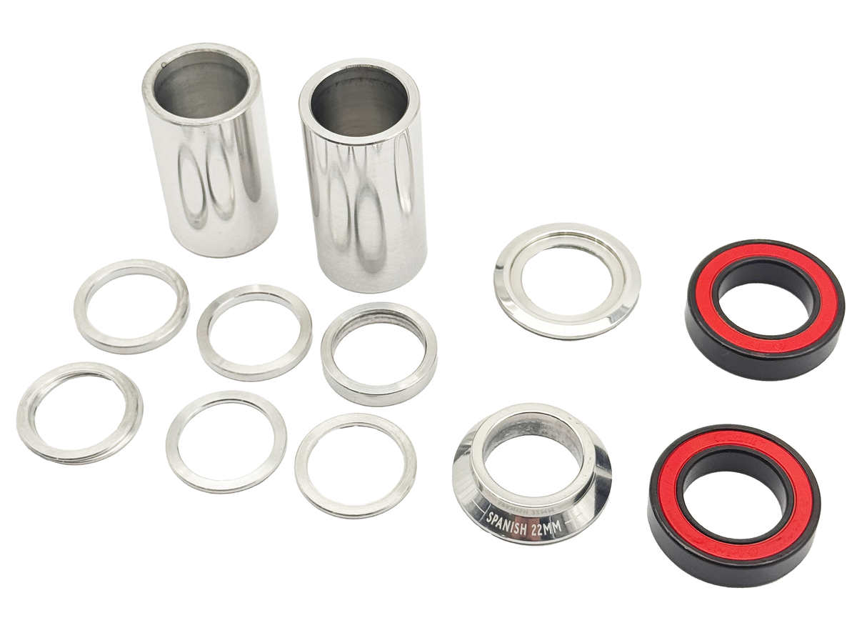 Eclat Spanish BMX Bottom Bracket in polished, 22mm size, available at RampFest