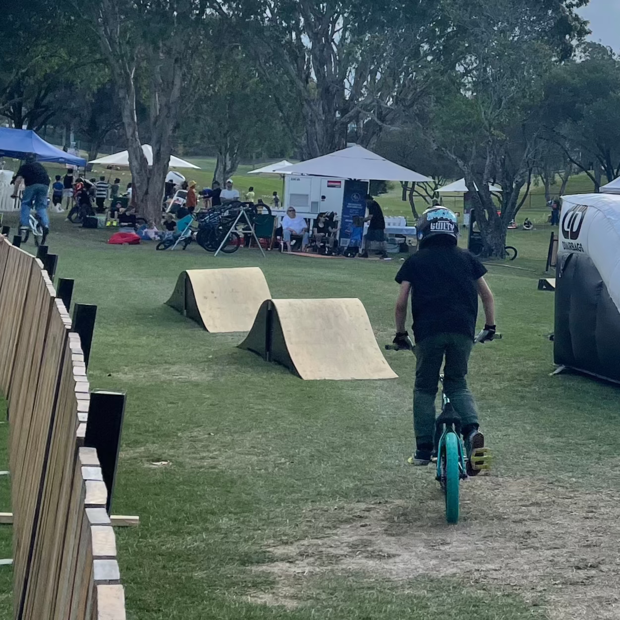 Pop Up Bike Park example at an event in Brisbane, run by RampFest.