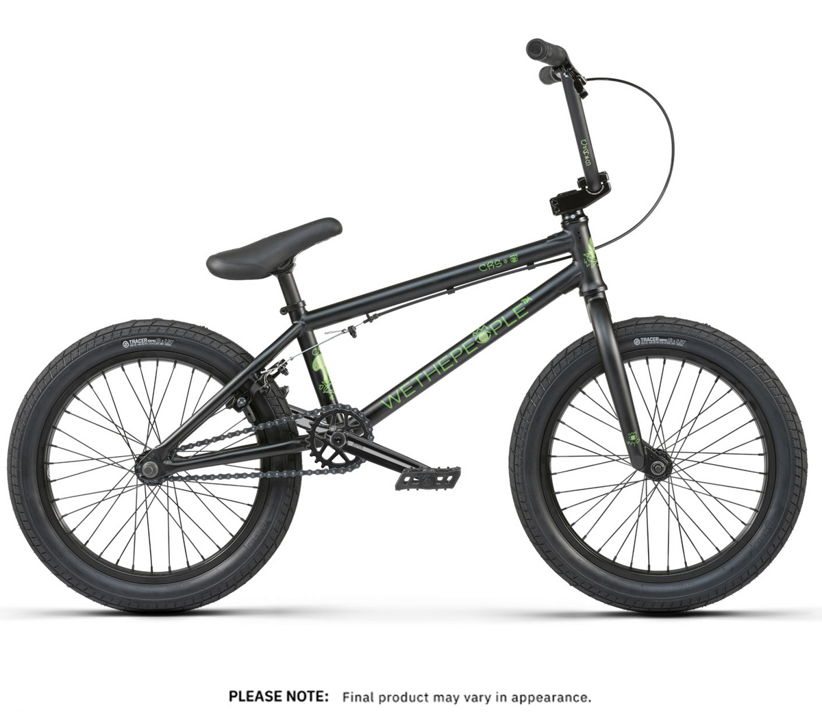 WTP CRS 18 inch bike satin black with green stickers
