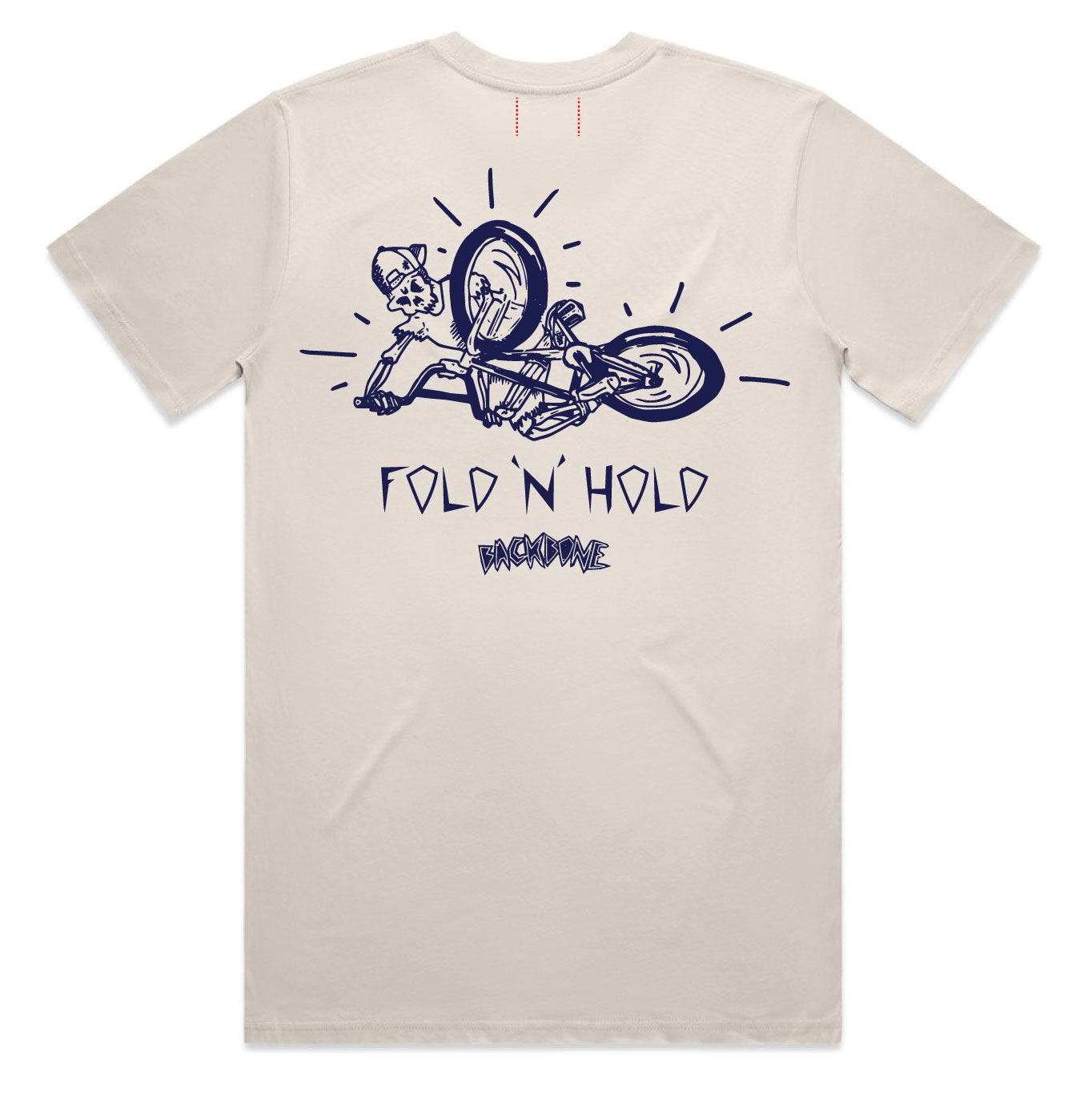 Backbone BMX Fold 'N' Hold T-Shirt - Bone Grey
