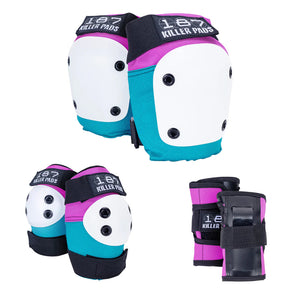 187 Six Pack Pad Set - Pink/Teal - RampFest Indoor Skate Park Melbourne