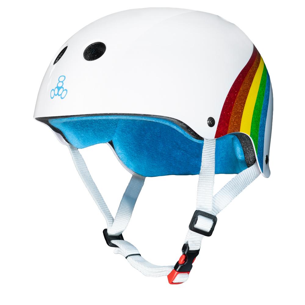 Triple 8 THE Certified Helmet SS Rainbow Sparkle White
