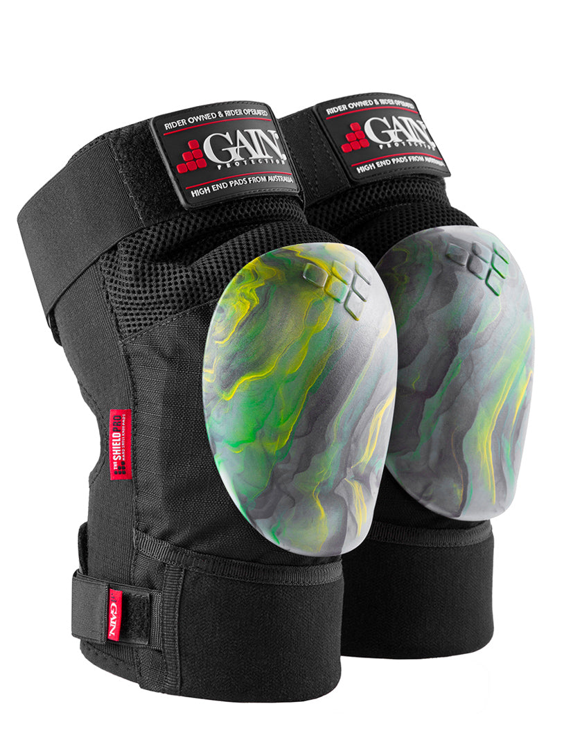 Gain Protection THE SHIELD PRO Knee Pads - Aussie Swirl Caps