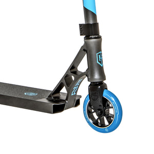 Grit ELITE XL scooter Silver with Blue Headtube View