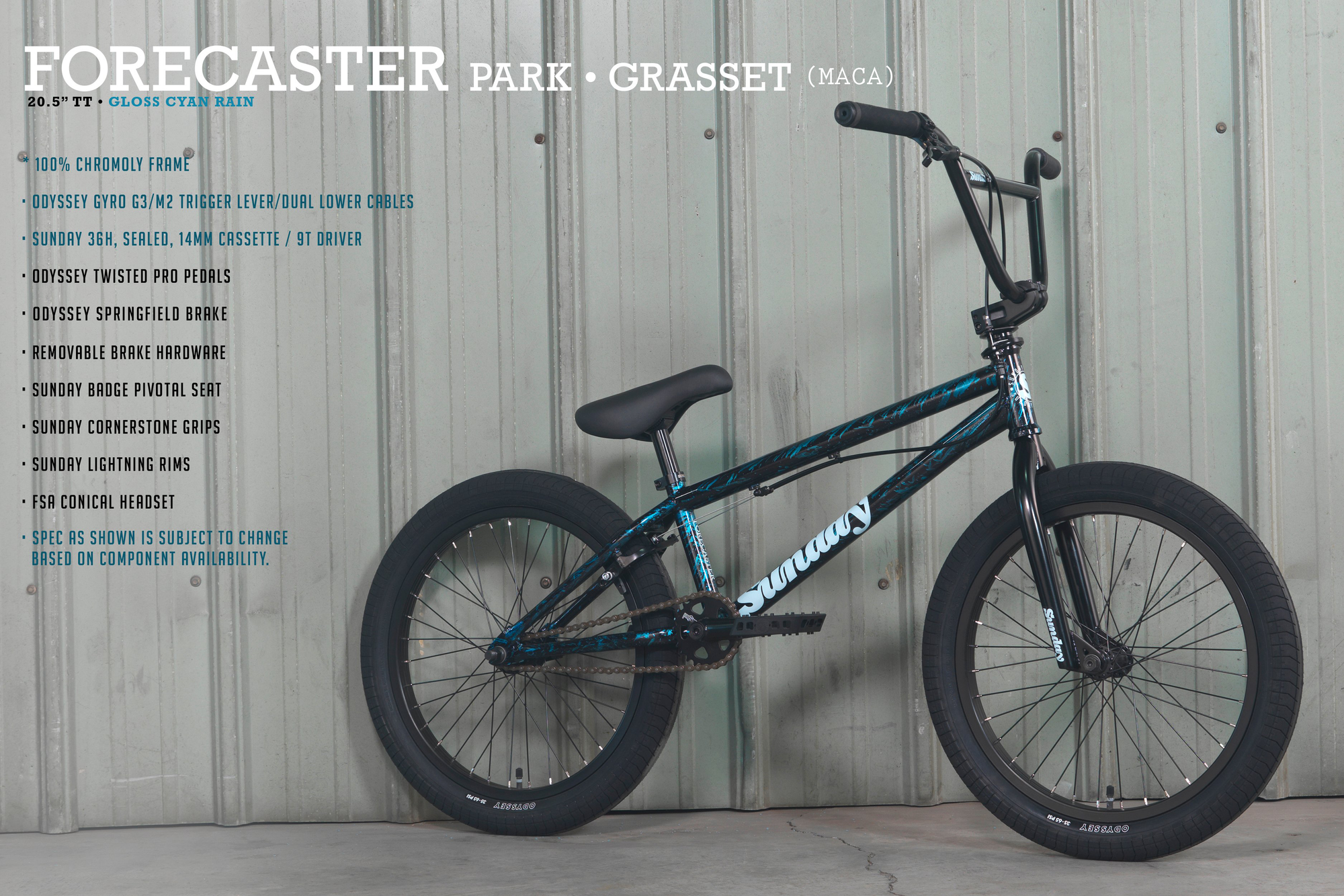 Sunday 20" Forecaster Park BMX Bike / Maca Grasset (2022)