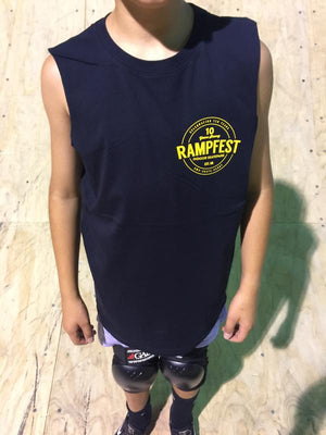Youth Rampfest 10 Year Anniversary Tank - Navy/Gold