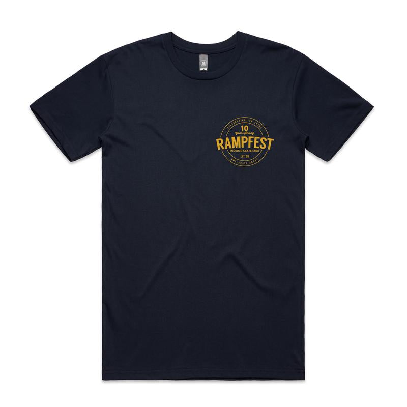 Youth Rampfest 10 Year Anniversary Tee - Navy/Gold