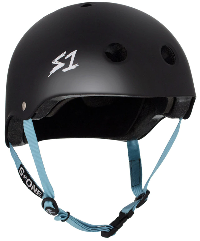 S-One Helmet Lifer Black Matte/Light Blue Straps Undialed