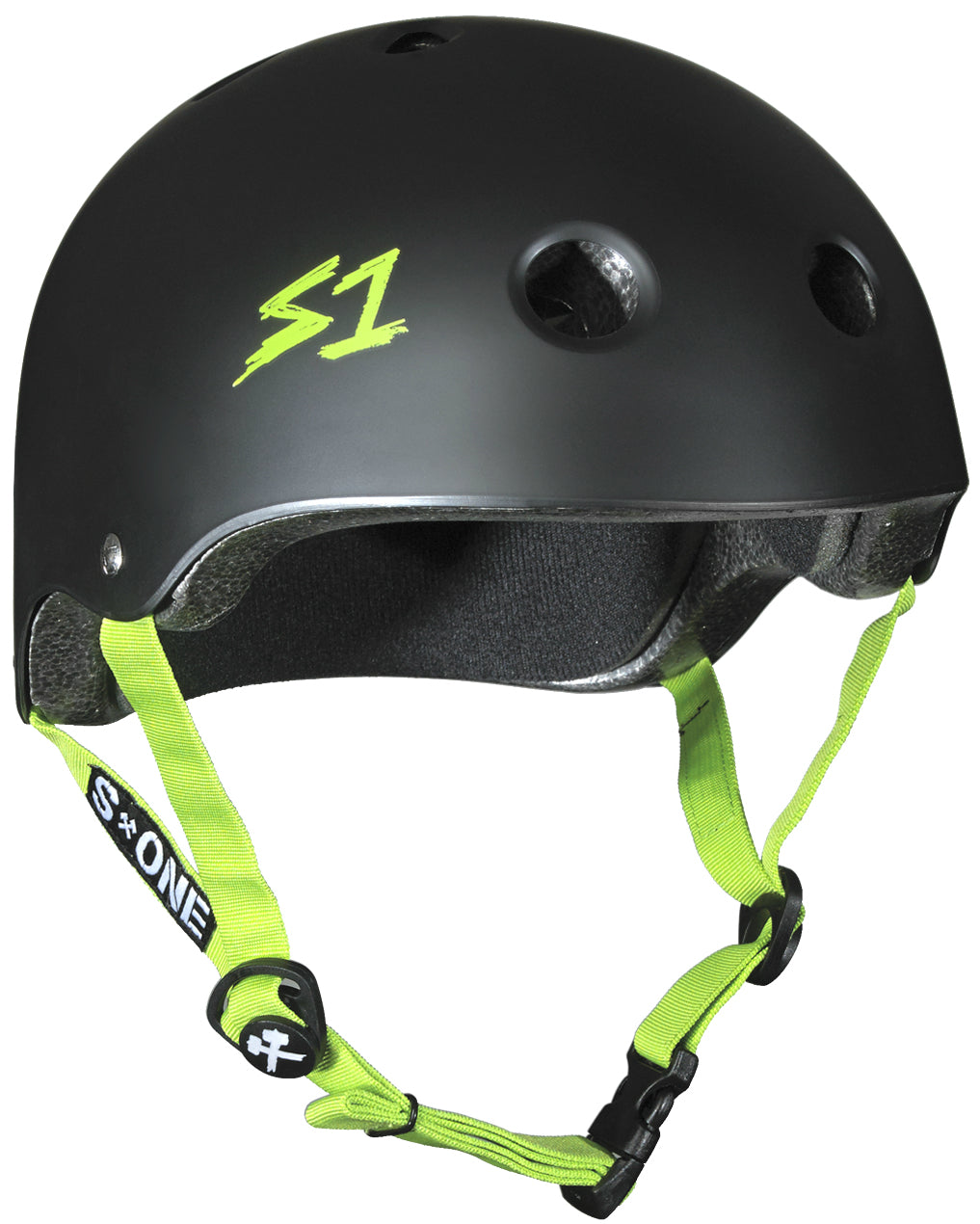 S1 Lifer Helmet - Black Matte/Green Straps