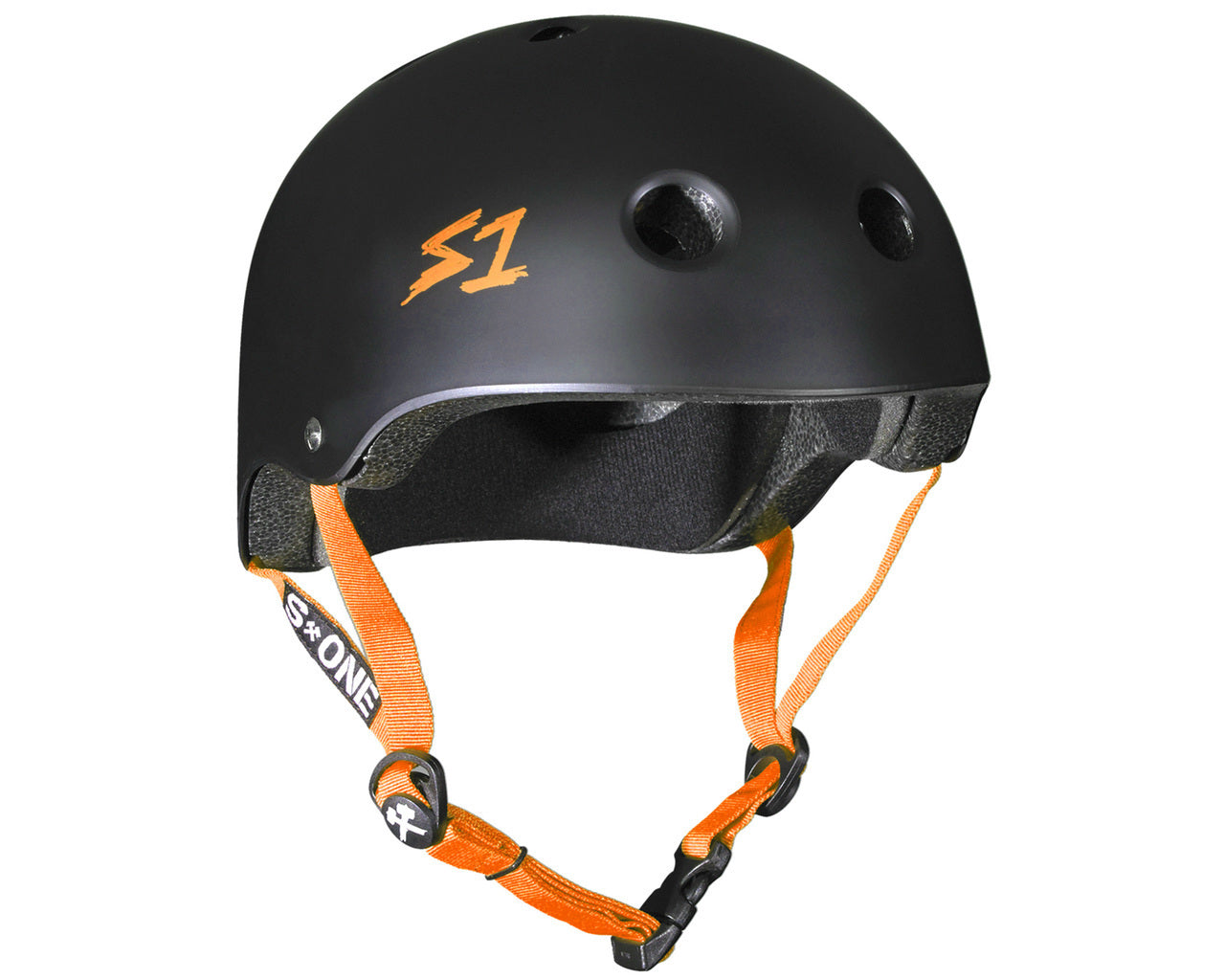 S1 Lifer Helmet - Black Matte/Orange Straps