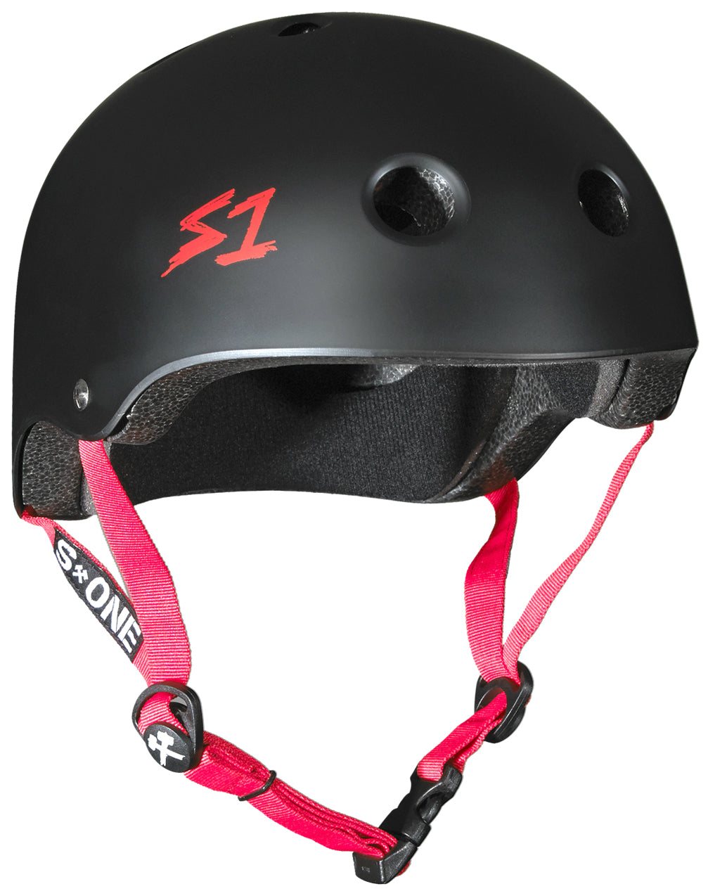 S1 Lifer Helmet - Black Matte/Red Straps