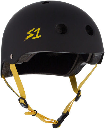 S1 Lifer Helmet - Black Matte/Yellow Straps