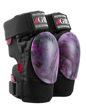 GAIN Protection THE SHIELD Hard Shell Knee Pads - Purple/Black Swirl Caps
