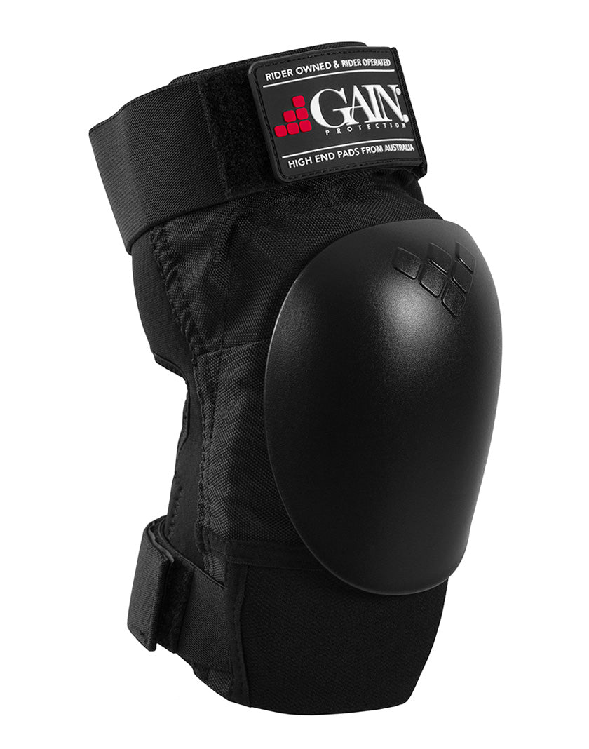 GAIN Protection THE SHIELD Hard Shell Knee Pads - Black Caps - Safety Gear - Pads